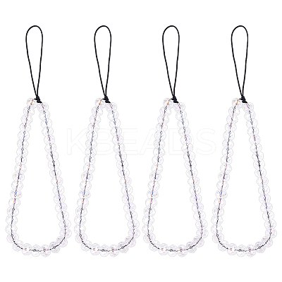 Glass Rondelle Beaded Mobile Straps HJEW-GO00058-1