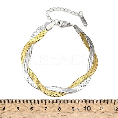 201 Stainless Steel Multi-strand Bracelets for Women LS-BJEW-H633-03GP-1