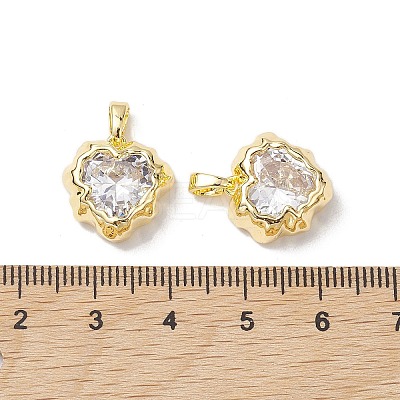 Valentine's Day Brass Micro Pave Clear Cubic Zirconia Pendants KK-K360-22G-1
