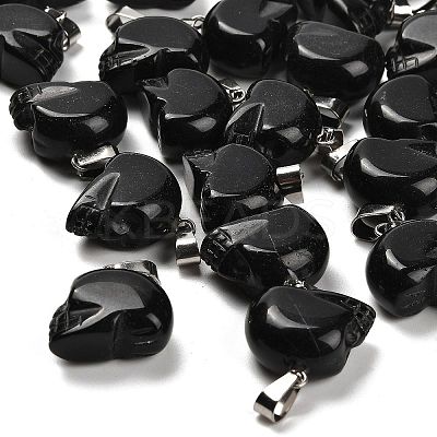 Natural Obsidian Pendants G-Z067-02P-04-1
