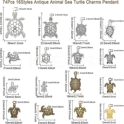 16 Style Tibetan Style Alloy Pendants FIND-CA0006-35-1
