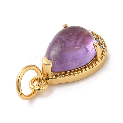 Natural Amethyst Teardrop Charms G-A034-01G-04-1