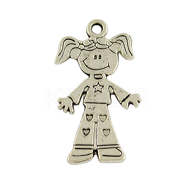 Tibetan Style Alloy Girl Pendants LS-TIBEP-S116-AS-RS-1
