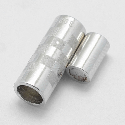 Anti-Tarnish Rhodium Plated 925 Sterling Silver Magnetic Clasps STER-E056-006P-13x5-1