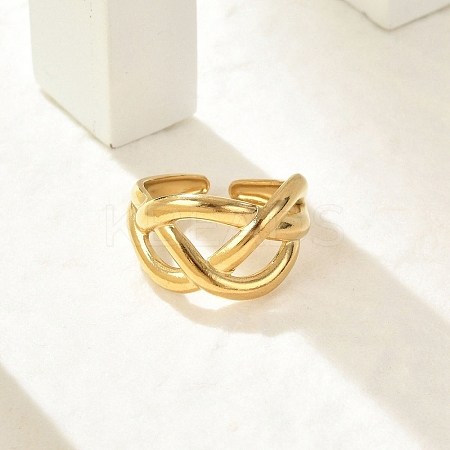 304 Stainless Steel Cuff Rings for Women RJEW-G338-25G-1