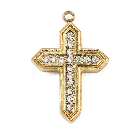304 Stainless Steel Rhinestone Pendants STAS-P430-01A-G01-1