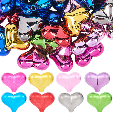 60Pcs UV Plating Opaque Acrylic Beads MACR-SP0001-66-1