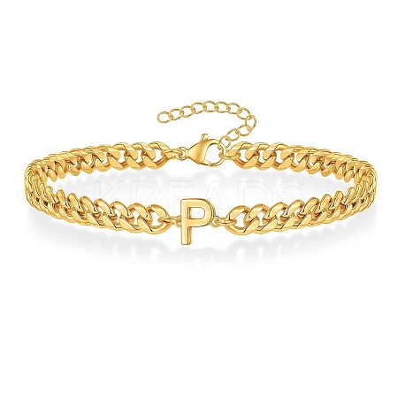 Letter 304 Stainless Steel Link Bracelets FS-WG7830E-15-1