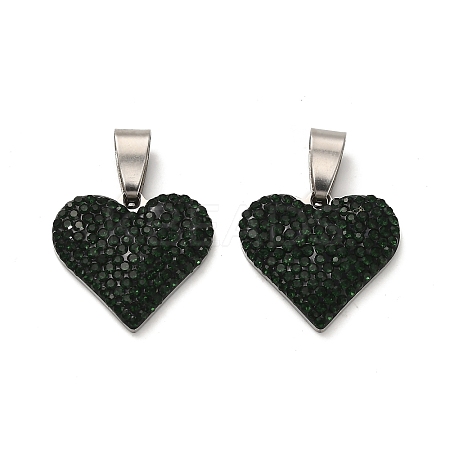 201 Stainless Steel Clay Pendants STAS-R166-02E-P-1