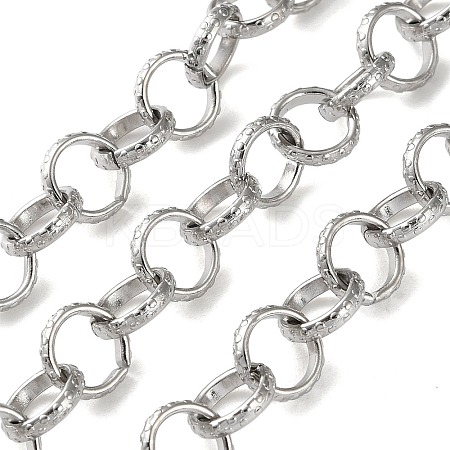 304 Stainless Steel Textured Figaro Chains CHS-S010-03P-1