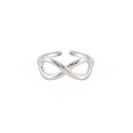 Non-Tarnish 304 Stainless Steel Open Infinity Hollow Cuff Ring for Women RJEW-S405-198P-1