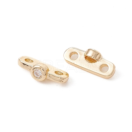 Rack Plating Brass Pave Clear Cubic Zirconia Connector Charms LS-KK-G433-04LG-1