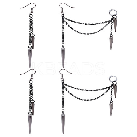 2Pairs Alloy Dangle Earrings for Women EJEW-LP0001-25-1