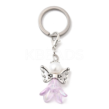 50Pcs Angel Glass & Acrylic Pendant Decorations HJEW-AL0058-1