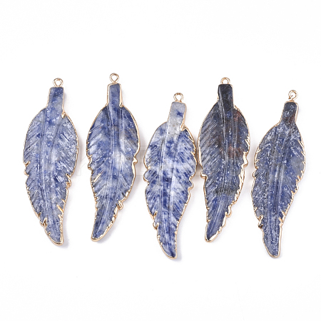 Electroplate Natural Blue Spot Jasper Big Pendants G-S344-66A-1