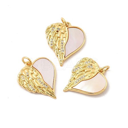 Brass Micro Pave Cubic Zirconia Pendants KK-K302-20D-G-1