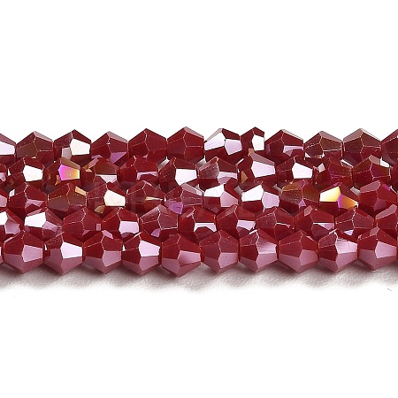 Opaque Solid Color Electroplate Glass Beads Strands X1-GLAA-F029-P4mm-A01-1