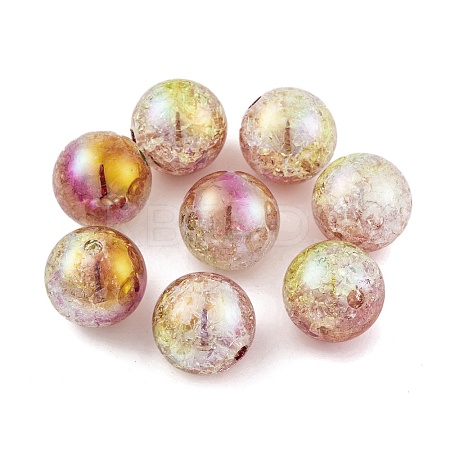 UV Plating Rainbow Iridescent Two Tone Acrylic Beads PACR-C009-04N-1