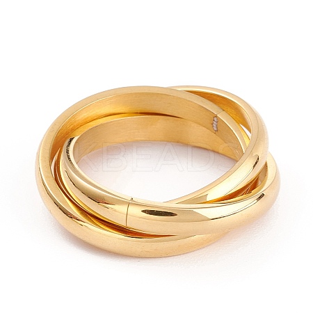 Ion Plating(IP) Unisex 304 Stainless Steel Finger Rings RJEW-K233-06D-G-1