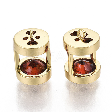 Brass Cubic Zirconia Charms LS-KK-S356-067B-NF-1
