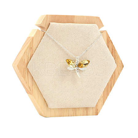 Hexagon Wooden Single Necklace Displays Stands NDIS-WH0017-01A-1