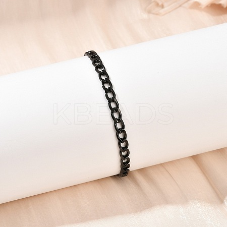 5MM 201 Stainless Steel Curb Chain Bracelets for Women BJEW-B143-05EB-1