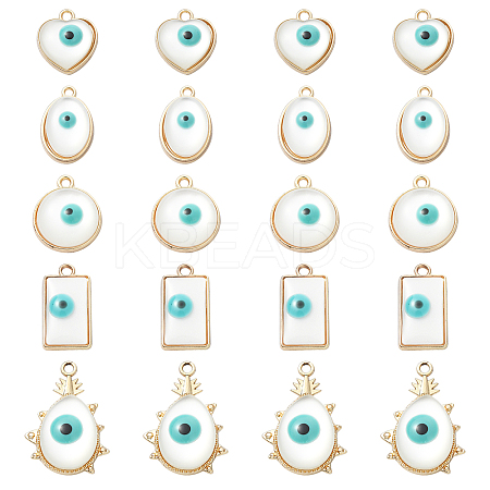 20Pcs 5 Styles Alloy Evil Eye Pendants FIND-CJ0001-47-1