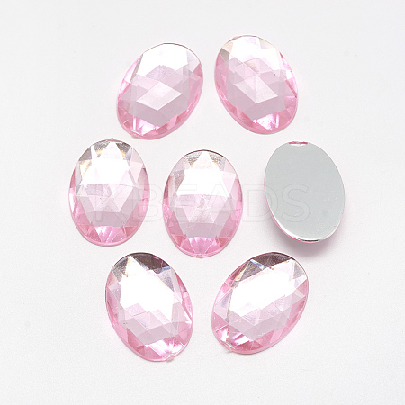 Acrylic Rhinestone Flat Back Cabochons X-GACR-Q011-13x18-06-1