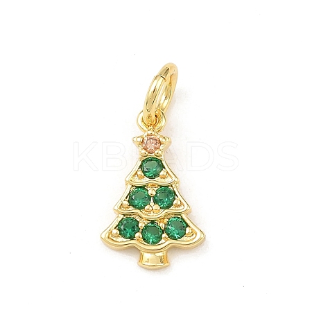 Christmas Brass Micro Pave Cubic Zirconia Pendants LS-KK-K411-02G-1