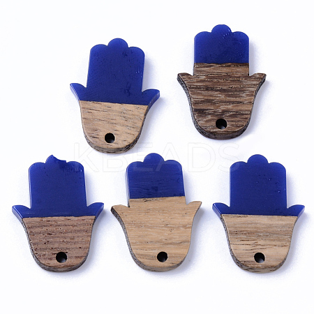 Resin & Walnut Wood Pendants RESI-N025-011A-B02-1