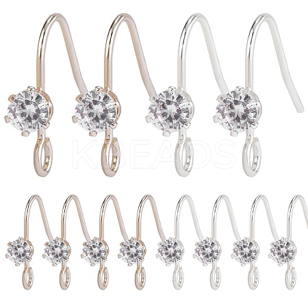 20Pcs 2 Color Brass Earring Hooks JX502A-1