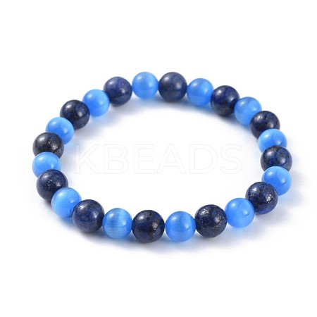 Natural Lapis Lazuli(Dyed) Stretch Bracelets BJEW-JB04506-04-1