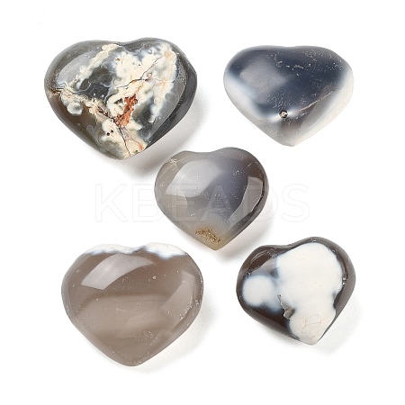 Natural Agate Heart Love Healing Stones G-G125-01C-1