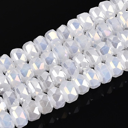 Electroplate Imitation Jade Glass Beads Strands EGLA-N022-05B-B01-1