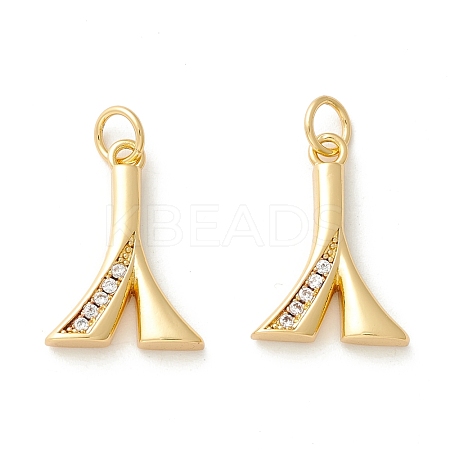 Rack Plating Eco-friendly Brass Micro Pave Clear Cubic Zirconia Pendants KK-D072-01G-A-NR-1