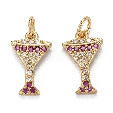 Brass Cubic Zirconia  Charms X1-ZIRC-C024-13G-1