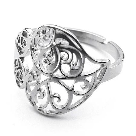 Non-Tarnish 201 Stainless Steel Finger Rings RJEW-C074-08P-1