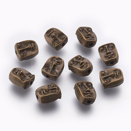 Tibetan Style Alloy Human Face Beads LS-TIBEP-GC184-AB-NR-1