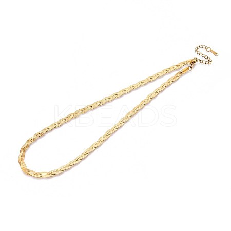 5MM 304 Stainless Steel Braided Herringbone Chain Necklaces NJEW-N058-04G-1