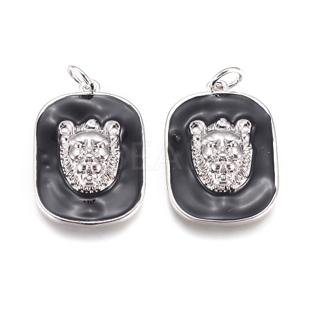 Brass Enamel Pendants KK-D159-01P-C-1