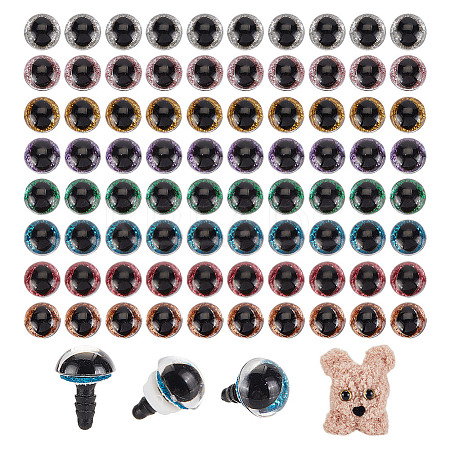 80Sets 8 Colors Plastic Safety Craft Eye DIY-GO0002-08A-1