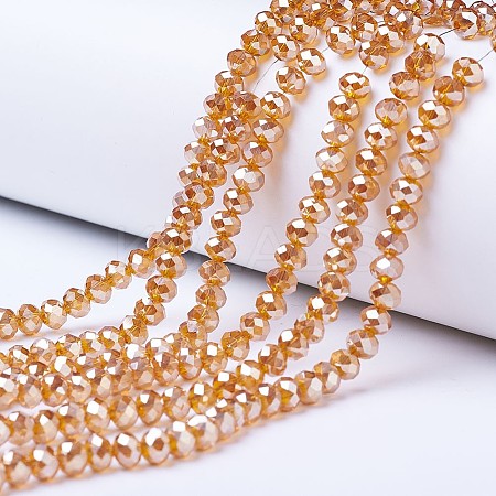 Electroplate Glass Beads Strands EGLA-A034-T4mm-C14-1