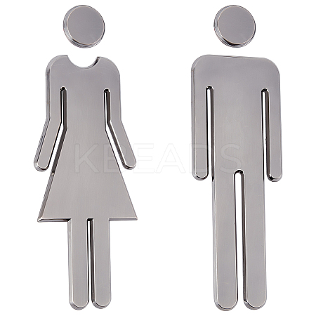 1 Set Plastic Bathroom Sign Stickers AJEW-GF0005-94A-1