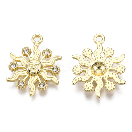 Rack Plating Alloy Crystal Rhinestone Pendants PALLOY-T086-03LG-1