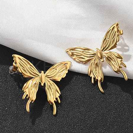304 Stainless Steel Stud Earrings for Women EJEW-K306-21G-1