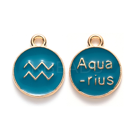 Alloy Enamel Pendants X-ENAM-S124-01B-05J-1