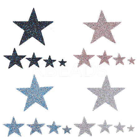 20Pcs 4 Colors Star Hotfix Rhinestone Kit(Hot Melt Adhesive On The Back) DIY-FH0007-04-1