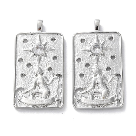 Brass Micro Pave Cubic Zirconia Pendants KK-C079-05P-1