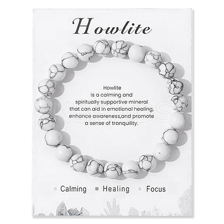 Synthetic Howlite Beaded Stretch Bracelets PW-WG7FE75-22-1-1