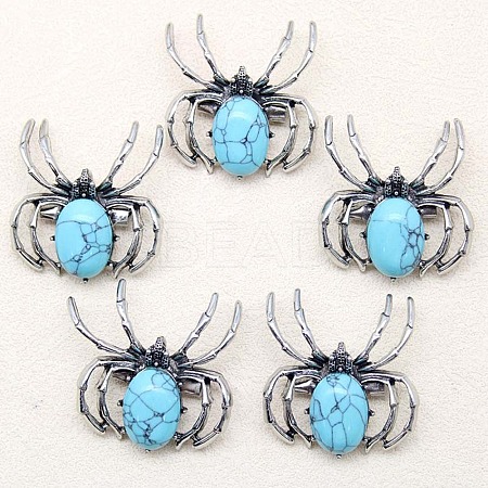 Synthetic Turquoise Brooch PW-WG35787-10-1